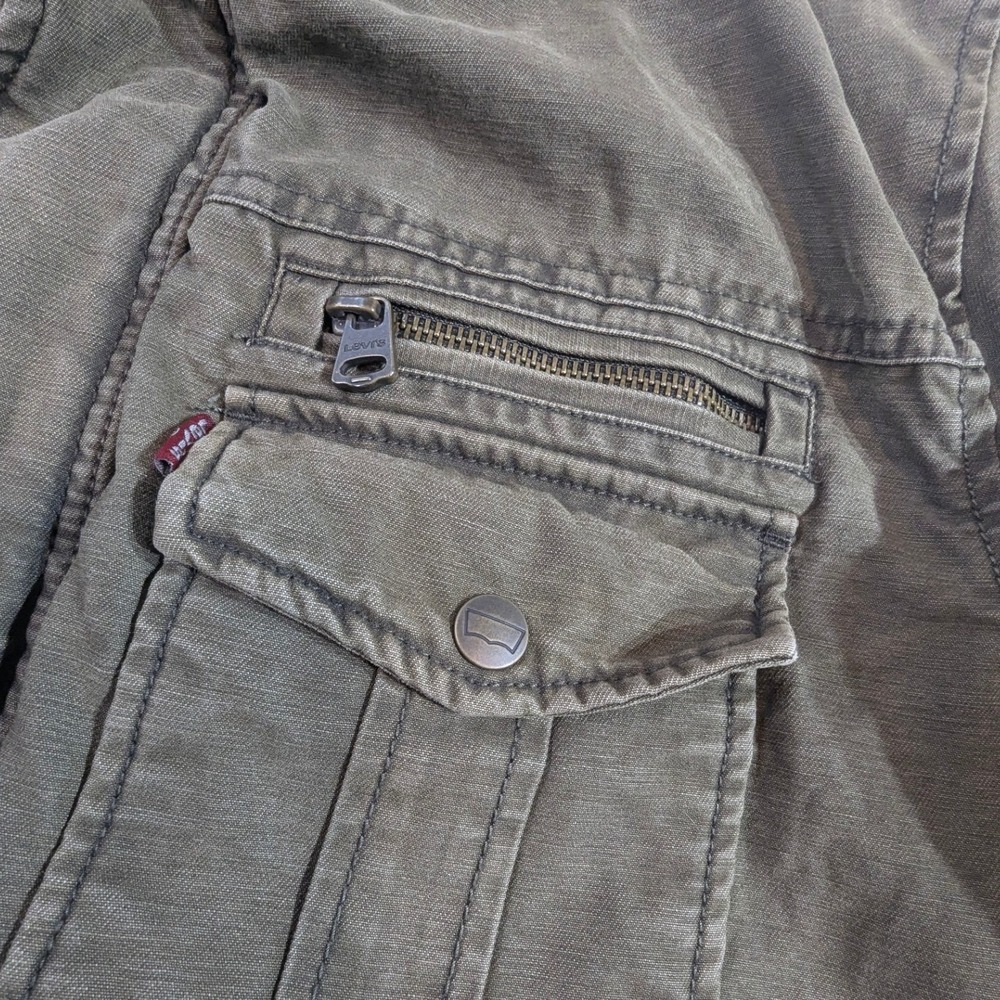 Levi Strauss & Co Utility Jacket Men's L Olive Green READ - Picture 12 of 16